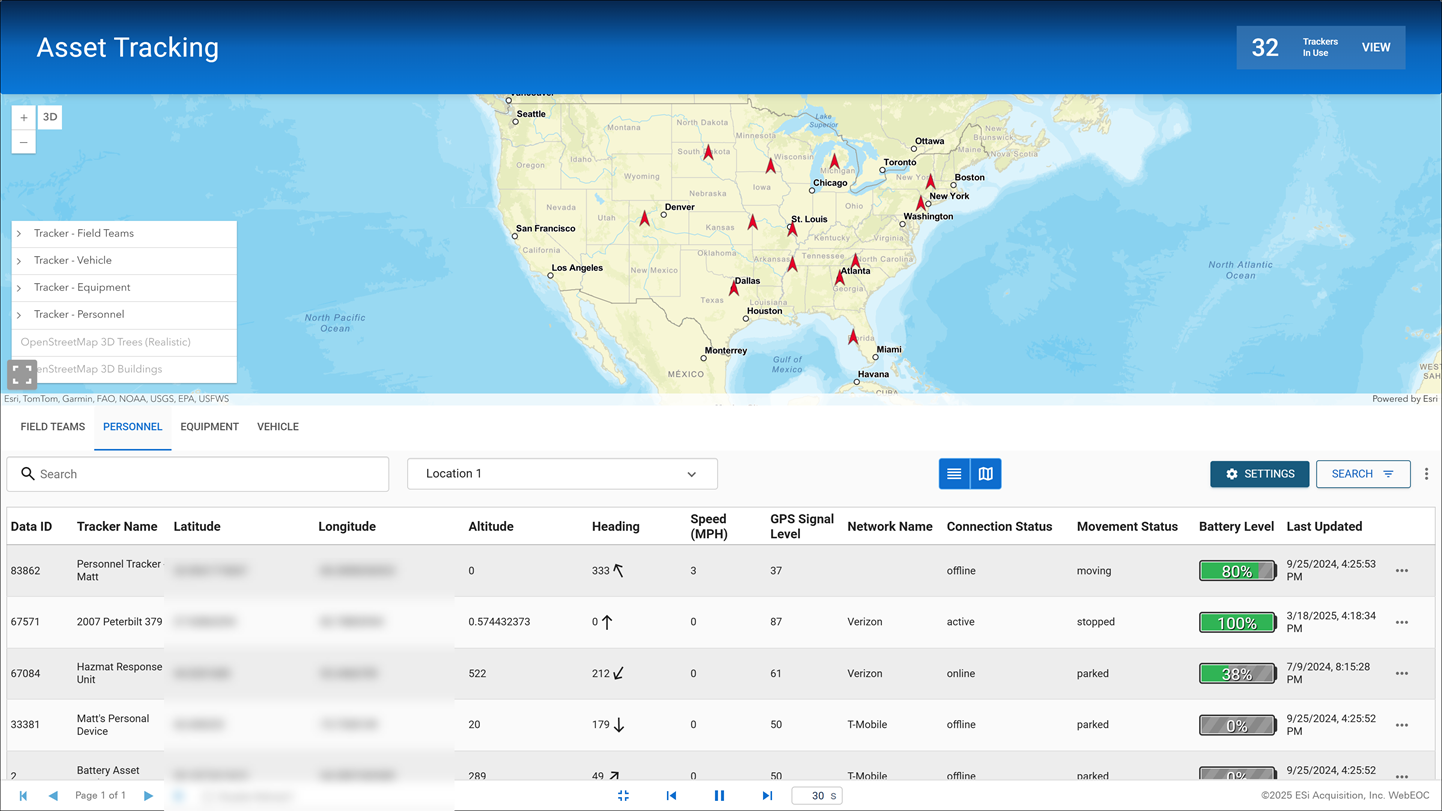 View tracker Locations 